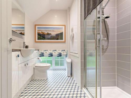 a bathroom with a toilet and a shower at 1 Bed in Dronfield oc-40971 in Chesterfield