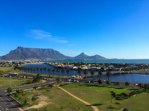 a view of cape town and table mountain at The Buddha Garden in Cape Town