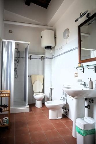 a bathroom with a toilet and a sink at Tenute Sciara in Randazzo