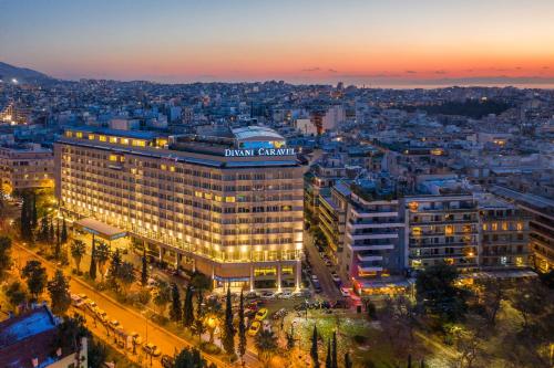 a view of the danish embassy building in madrid at night at Divani Caravel in Athens