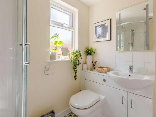 a bathroom with a toilet and a sink and a window at 2 Bed in Ashbourne oc-81345 in Clifton