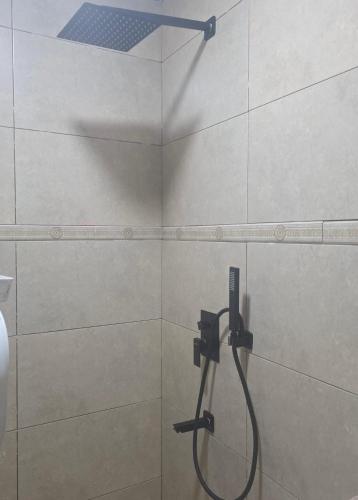 a shower with a shower head in a bathroom at Dar D'Asilah in Asilah