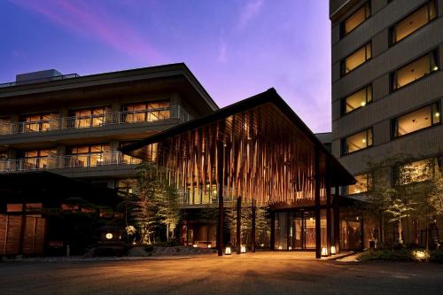 a building with icicles hanging off the side of it at Ooedo Onsen Monogatari Premium Hotel Fugetsu in Beppu