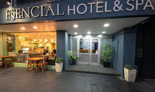 a restaurant with a sign that reads external hotel and spa at Essencial Hotel Spa in Mendoza