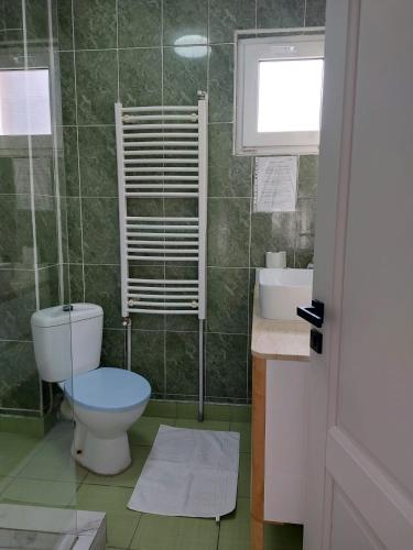 a bathroom with a toilet and a sink at Vila La Famiglia in Eforie Nord