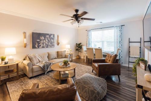 a living room with a couch and chairs at Spacious 3 Bed Condo Near ETSU in Johnson City