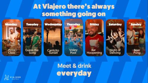 a bunch of different pictures on cell phones at Viajero Sayulita Hostel in Sayulita