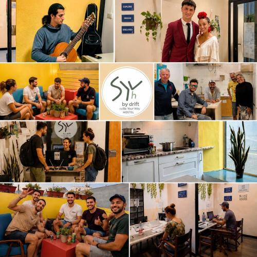 a collage of photos of people in a room at SEVILLE YOUR WAY in Seville