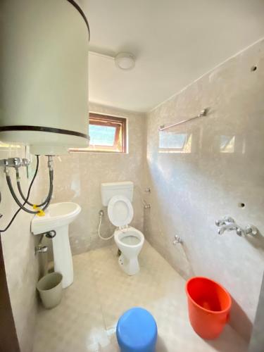 a bathroom with a toilet and a sink at The AISHANA PAHALGAM in Pahalgām