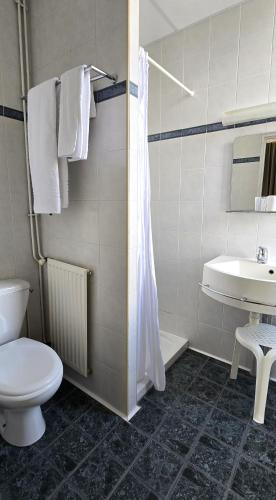 a bathroom with a toilet and a sink at Notre Dame Du Laus in Saint-Étienne-le-Laus