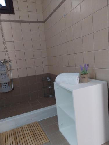a bathroom with a tub and a toilet and a sink at FANTASY GRAND VILLA THASSOS in Astris