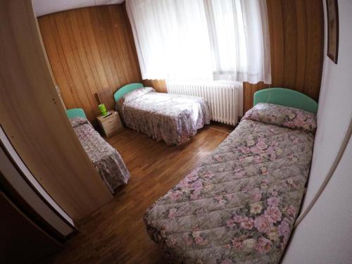 コティニョーラにあるLe due magnolieの小さなベッドルーム(ベッド2台、窓付)