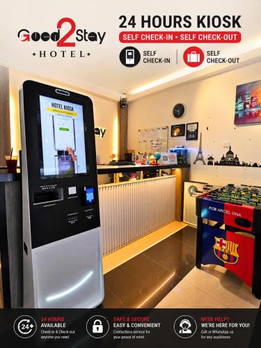 a atm machine on display in a store at Good2Stay Budget Hotel l Lift l Coway Water l WIFI6 l Laundromat in Malacca