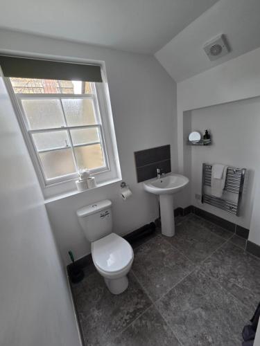 a bathroom with a toilet and a sink at St Marys Cottage 2 in Dover