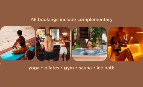 a collage of pictures of people in a hot tub at Sol Beach Koh Chang in Ko Chang