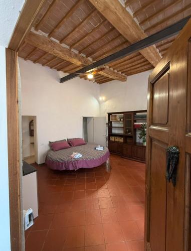 a bedroom with a bed in the middle of a room at Casa in Corso, Colle Val d'Elsa in Colle di Val d'Elsa