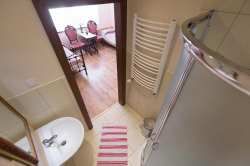 een eigen badkamer met wastafel bij Willa Natia in Kluszkowce