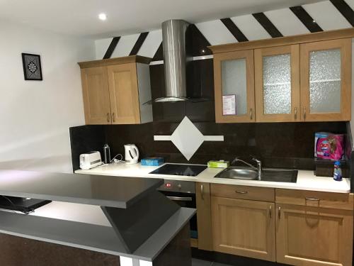 Kuchyň nebo kuchyňský kout v ubytování Appartements Charles De Gaulle