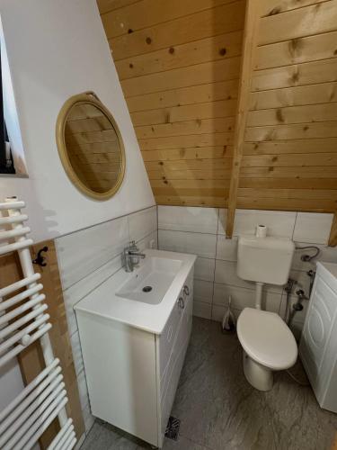 a bathroom with a white sink and a toilet at Vlasic Odmor - Villa Ajla in Vlasic