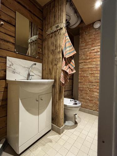 a bathroom with a sink and a toilet at Võhma Külamaja, room nr 8 in Võhma