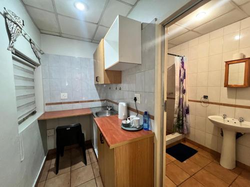 a small kitchen with a sink and a counter at Blue Lantern Bed and Breakfast in Kempton Park