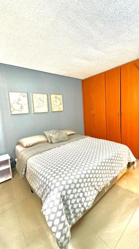 a bedroom with a large bed in a room at Genoves Suite muy centrico in Porlamar