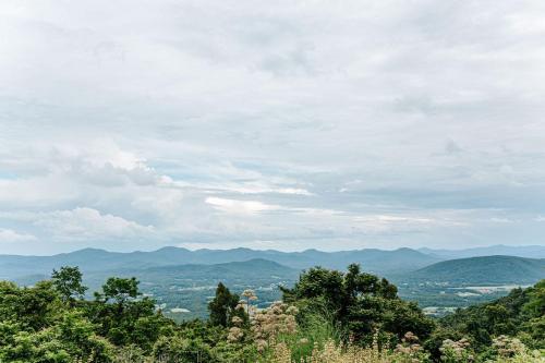 a view of a valley with mountains and trees at Swannanoa Guest House in Afton