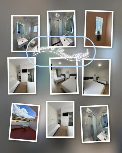a collage of pictures of a room at Himara Royal Hotel in Himare