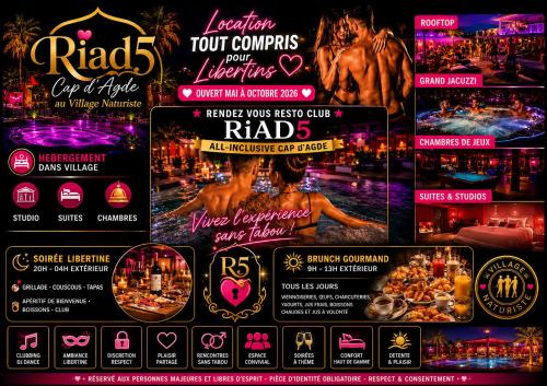 Village Naturiste Cap d'Agde Hôtel Libertin Location Studio Club Riad 5