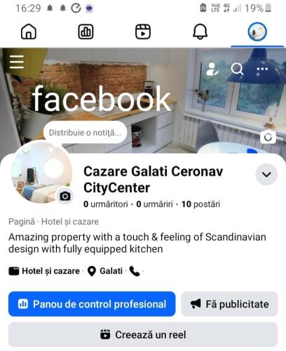 a screenshot of a facebook page of a room at Cazare Ceronav CityCenter Galati in Galaţi