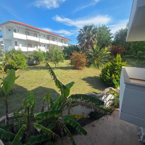 a view from the garden of a building at Villa Helga Exotic in Pefkochori