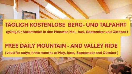 a poster for a hotel with a sign for a room at Haus Jochbergerstrasse 116 in Kitzbühel