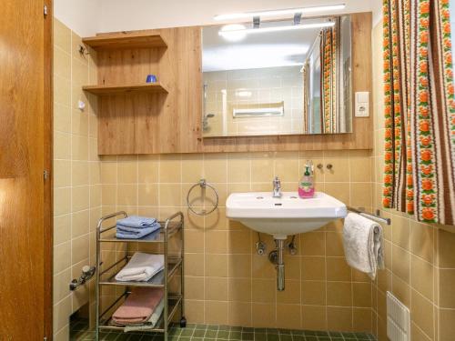 a bathroom with a sink and a mirror at Amberg in Schwoich