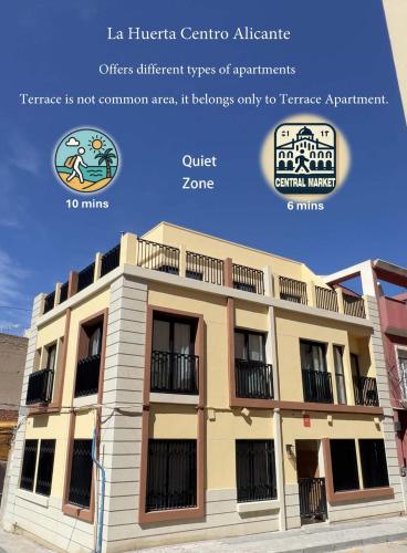 a building with the ida centre alliance offers different types of apartments at La huerta centro in Alicante