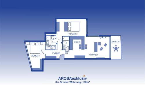 a floor plan of the abbas ash ashley residence at Amselfluh in Arosa