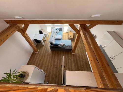 an overhead view of a living room with a couch at StayCentralcz- Loft in Opava