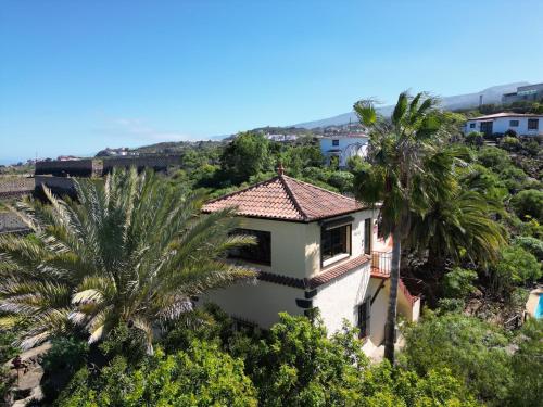 a house on a hill with palm trees at Bella Vista - Finca Tabaiba in Icod de los Vinos
