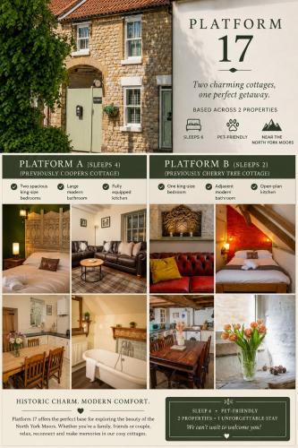 a collage of photos of different rooms in a home at Platform 17 in Pickering