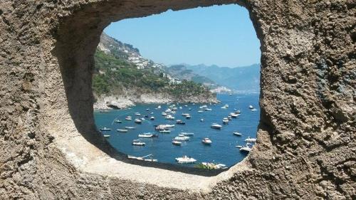 a view of a bunch of boats in the water at Casa Reginella - Borgo Marinaro in Conca dei Marini
