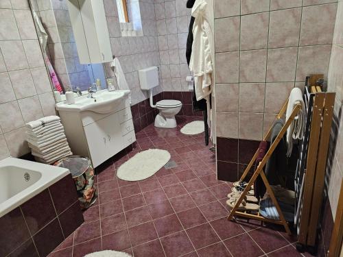 a bathroom with a toilet and a sink at Vila RAMI in Donja Poljana