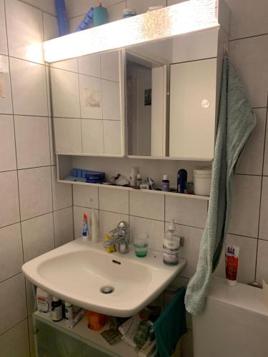a bathroom with a sink and a mirror at Winterthur in Winterthur