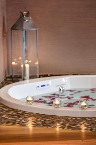 a bath tub with a glass dome on a table at Dharma Luxury Hotel in Rome
