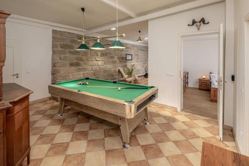 a living room with a pool table in it at Luxuriöse Sandstein Villa - 320 qm - 7 Räume in Dresden