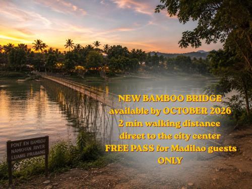 a flyer for a new banjo bridge available by october at Madilao Hotel in Luang Prabang