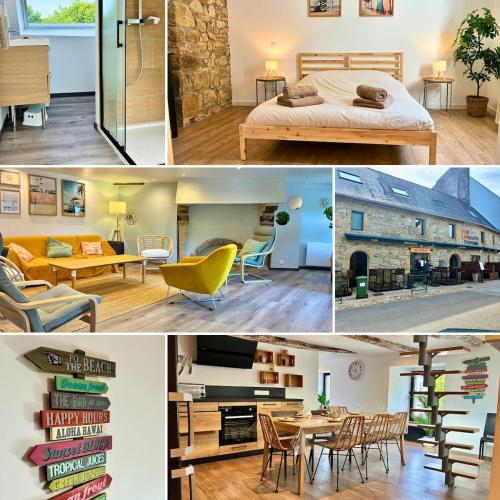 a collage of photos of a house at Ty Neel - central - Wi-Fi in Crozon