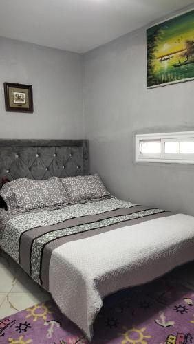 a bedroom with a bed and a window at Hebergement Tamazight 2 in Tarrast