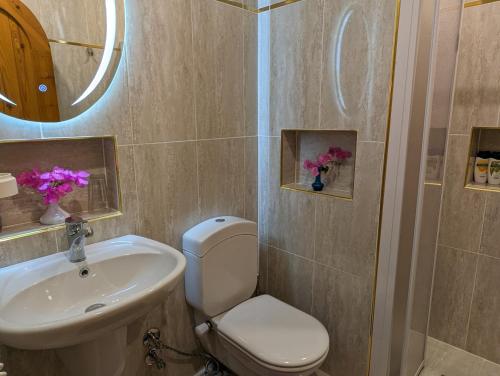 a bathroom with a toilet and a sink at Dive Urge in Dahab