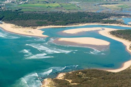 an aerial view of a group of islands in the water at Spacious duplex house in Grosbreuil in Grosbreuil