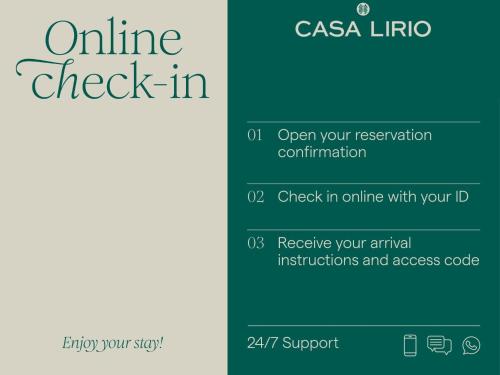 a screenshot of the online check in text at Casa Lirio by Blossom Hotels in Barcelona