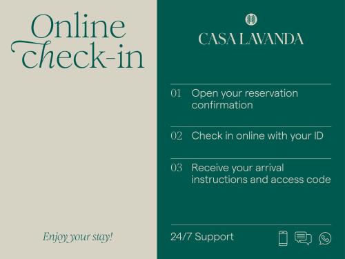 a screenshot of the online check in website with the text open your reservation at Casa Lavanda by Blossom Hotels in Granada